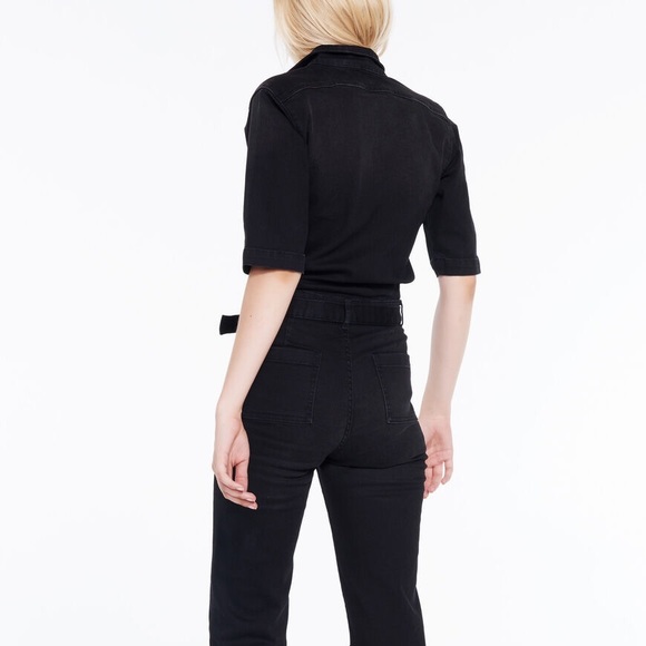 Ba&sh Black denim jumpsuit retro vintage style 70s hippie jean romper designer - Picture 4 of 11